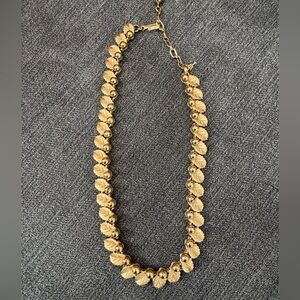 COPY - Vintage Trifari Gold Tone Leaf and Ball Choker Necklace
